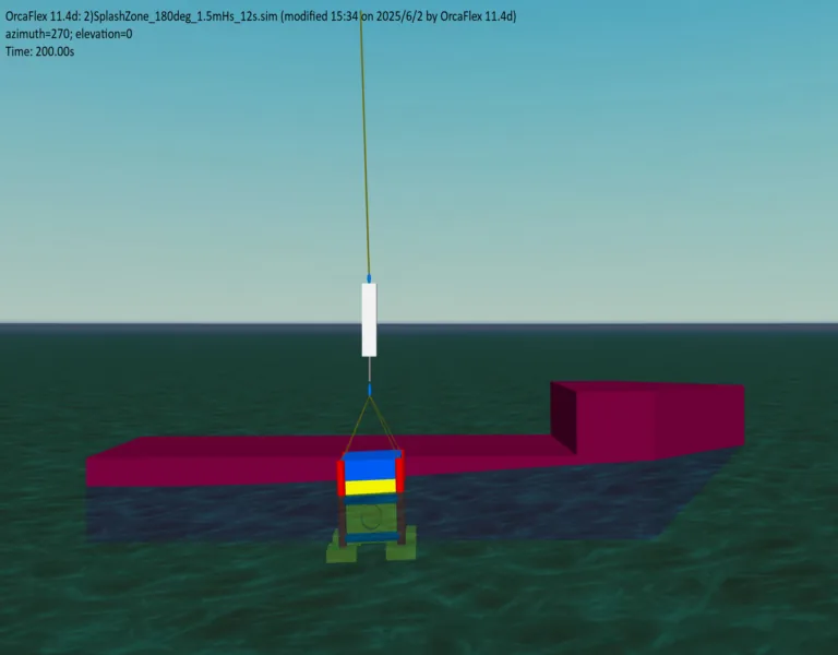 OrcaFlex splash zone crossing simulation
