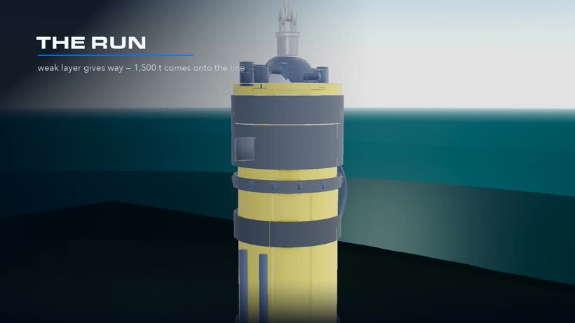 CONSTELLATION simulation of a pile run with a crane shock absorber