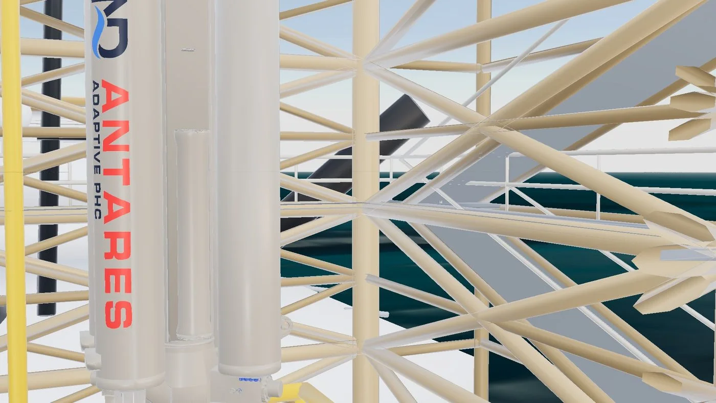 ANTARES adaptive passive heave compensator in the tower main fall